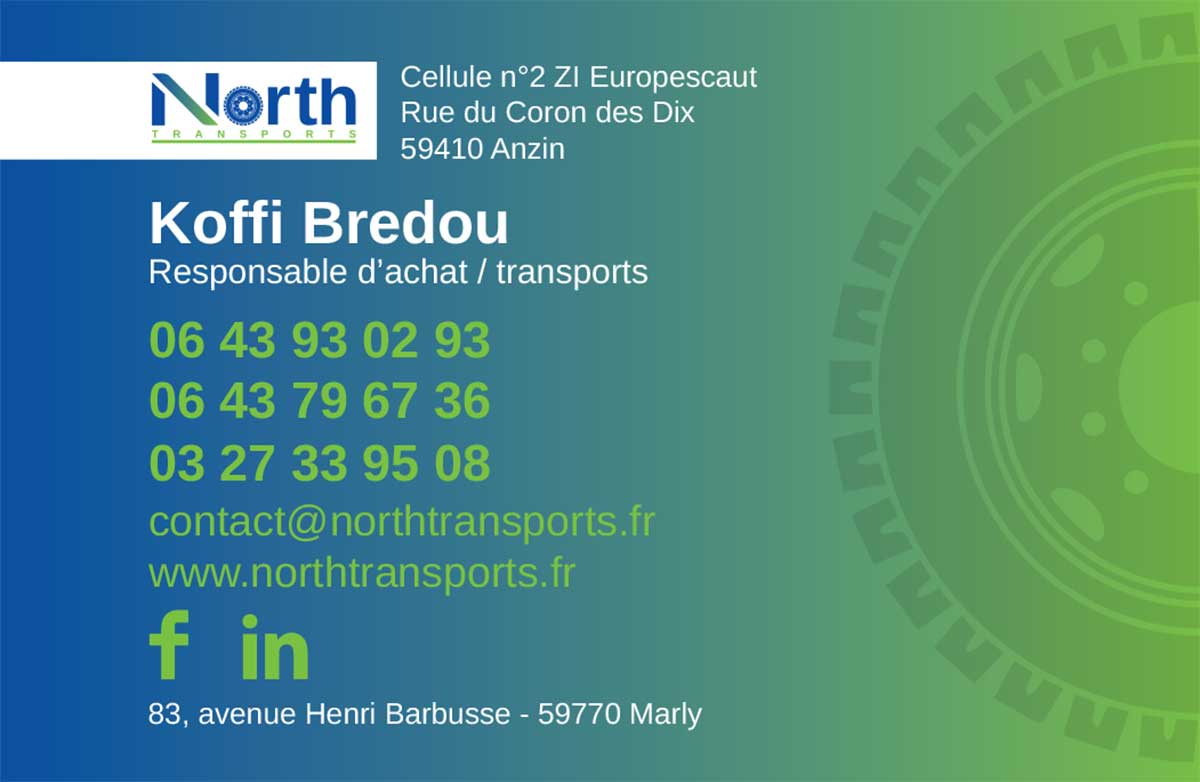 Carte de visite North Transports